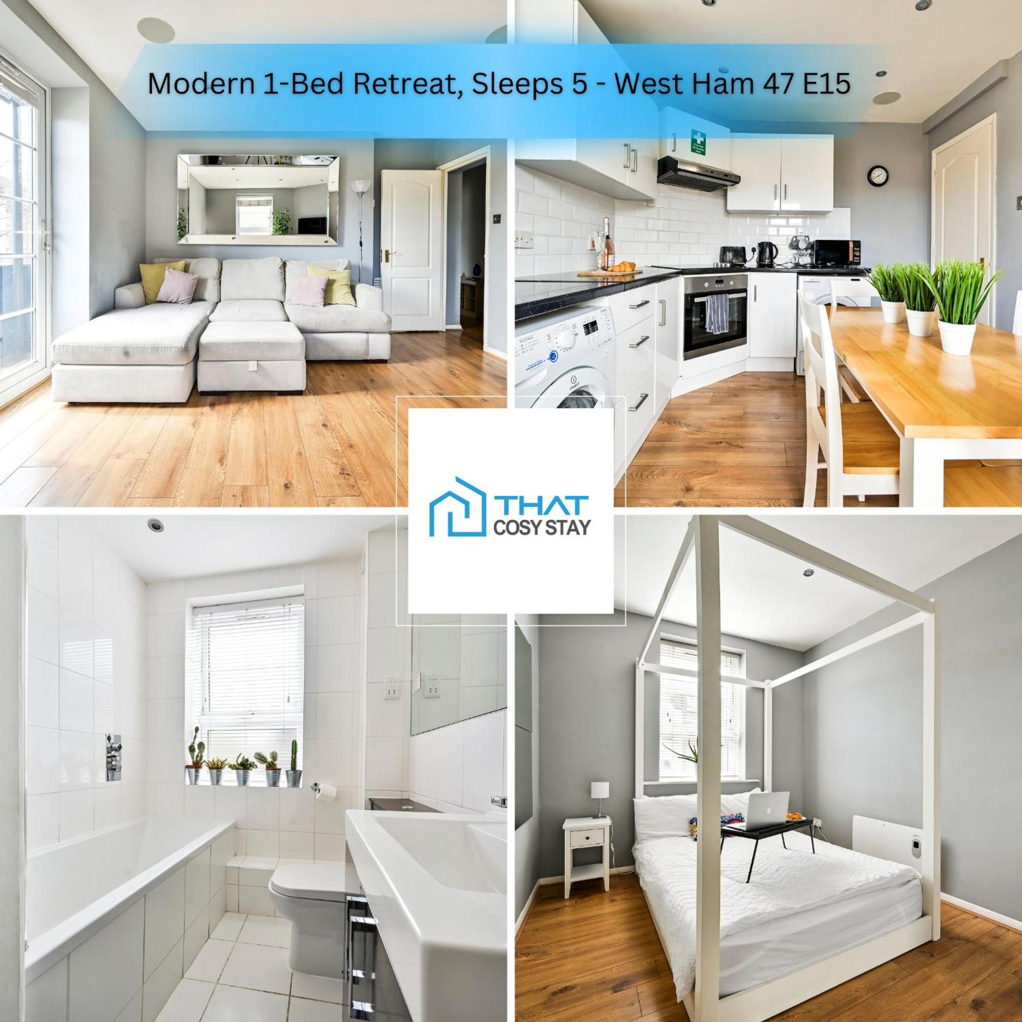 Apartmán Cosy 1-Bed E15, Sleeps 4, 1 Min From Tube Station Near O2 Arena Londýn Exteriér fotografie